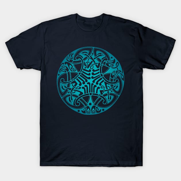 St. Patrick's Day Celtic Blue Mandala #2 T-Shirt by CoffeeandTeas